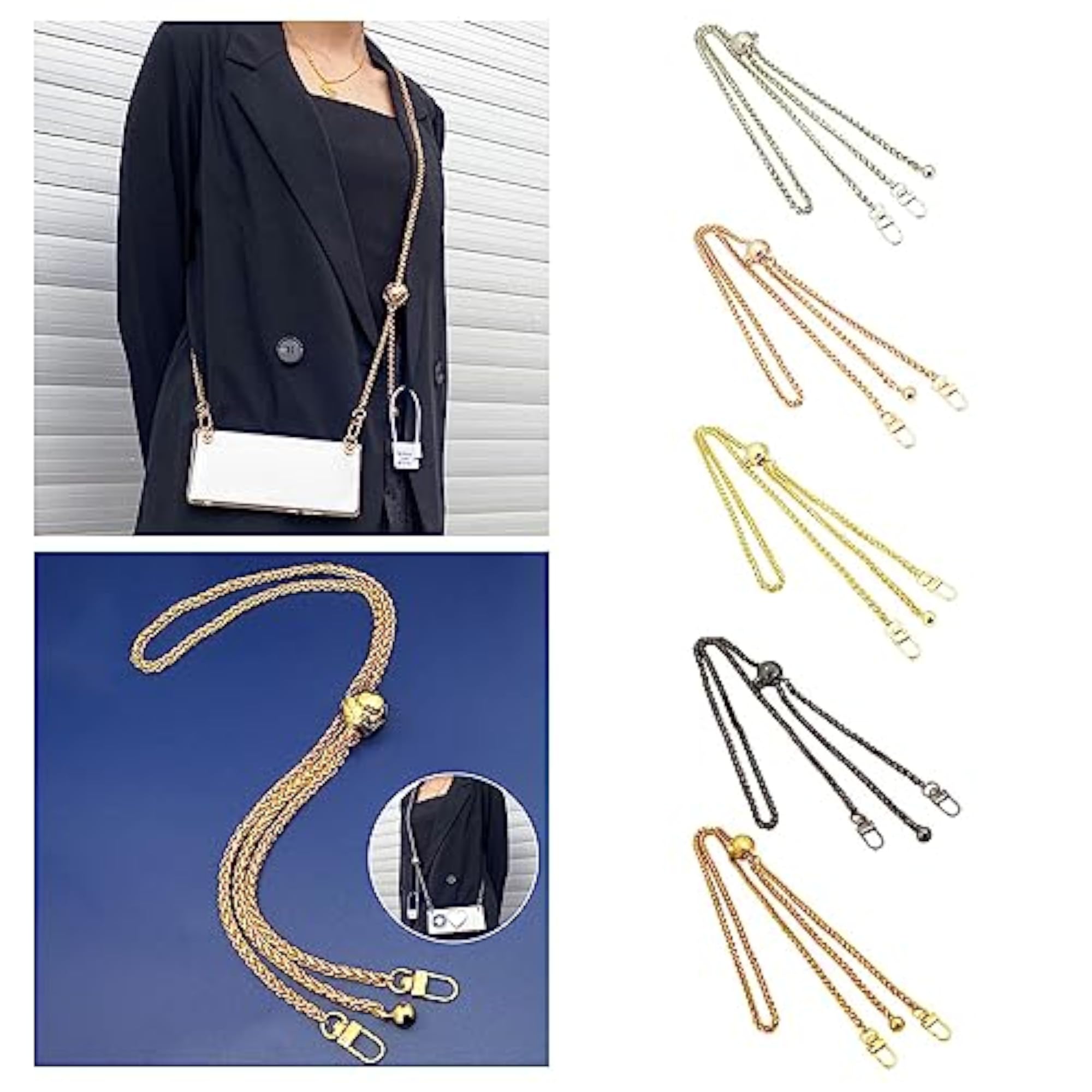 Adjustable Purse Chain Strap for Small Shoulder Bag